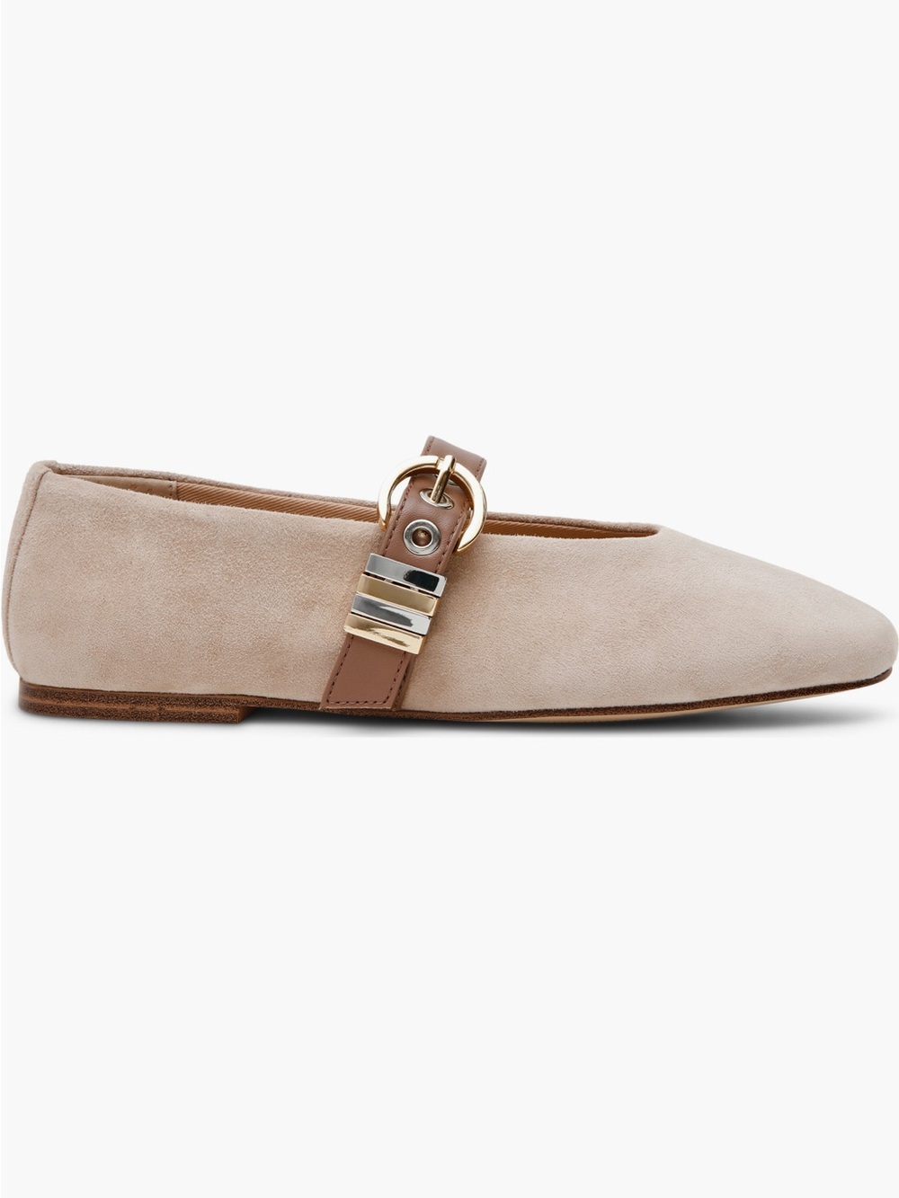 NEW Steve Madden Lucia Mary Jane Flat in Taupe Suede - Picture 4 of 12